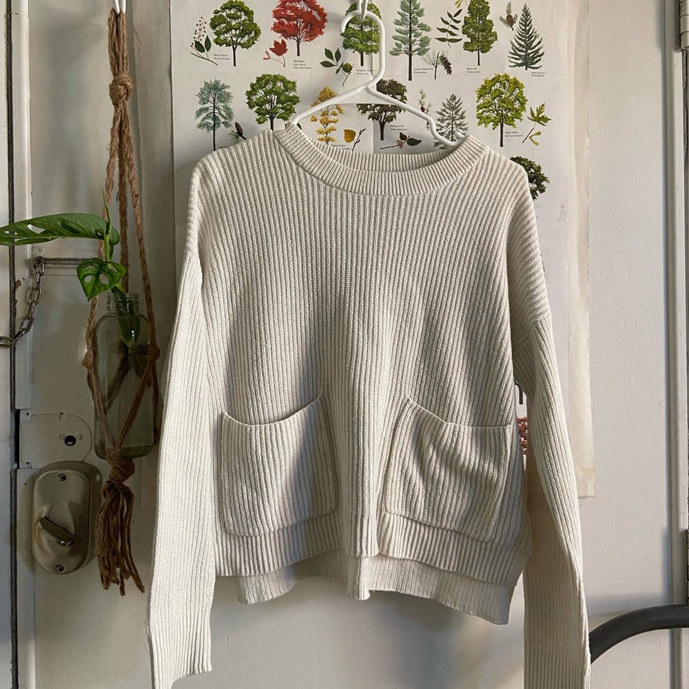 Madewell white knit sweater
